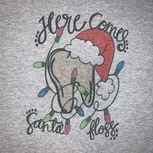 🦷Here Comes Santa Floss Long Sleeve Dental TShirt🦷